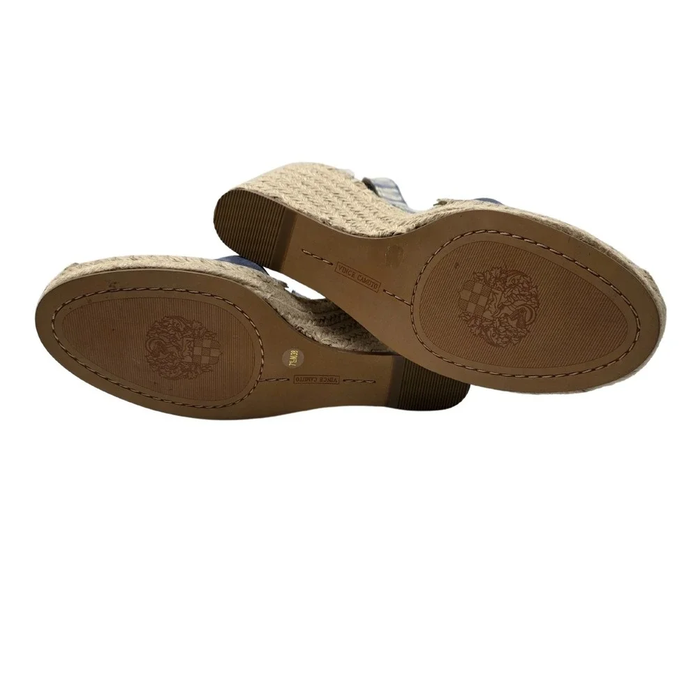 Vince Camuto Espadrille Wedge Sandals Ankle Strap Blue Tie Dye‎ 7.5M
